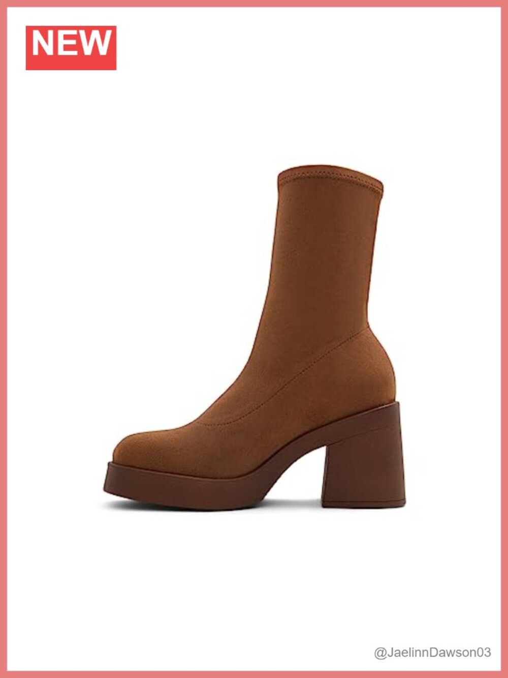Ankle Boots w/ Textile Fibres & Block Heel, Slip-On